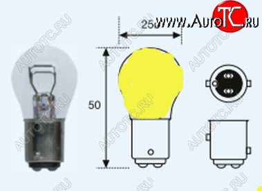 P215W (S25 12V-215W  BAY15d) ЛАМПА УПАКОВКА (10 шт) BLICK ЖЕЛТ lp21500-983y-t