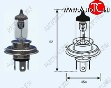 H4 (12V-60-55W  P43T) ЛАМПА УПАКОВКА (1 шт) SELUM lp0h400-980-o