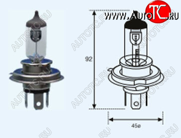 H4 (12V-60-55W  P43T Long Life) ЛАМПА УПАКОВКА (1 шт) SELUM lp0h400-981-o