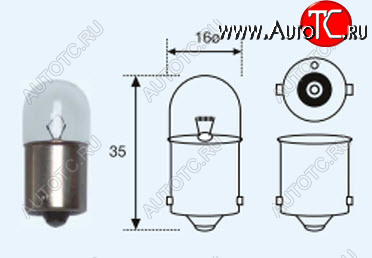 R10W (T16 12V-10W  BA15s) ЛАМПА УПАКОВКА (10 шт) BLICK lpr1000-980-t