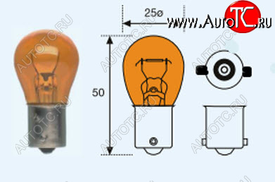 PY21W (S25 12V-21W  BA15s) ЛАМПА УПАКОВКА (10 шт) BLICK ЖЕЛТ lpy2100-980y-t