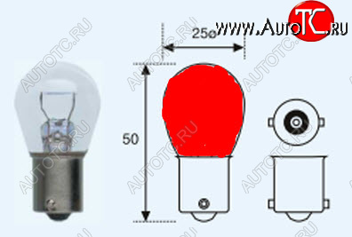 P21W (S25 12V-21W  BA15s) ЛАМПА УПАКОВКА (10 шт) BLICK КРАСН lp21w00-981r-t