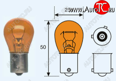 PY21W (S25 12V-21W  BAU15s) ЛАМПА УПАКОВКА (10 шт) BLICK ЖЕЛТ lpy2100-981y-t