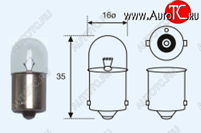 R5W (T16 12V-5W  BA15s) ЛАМПА УПАКОВКА (10 шт) BLICK lpr0500-980-t