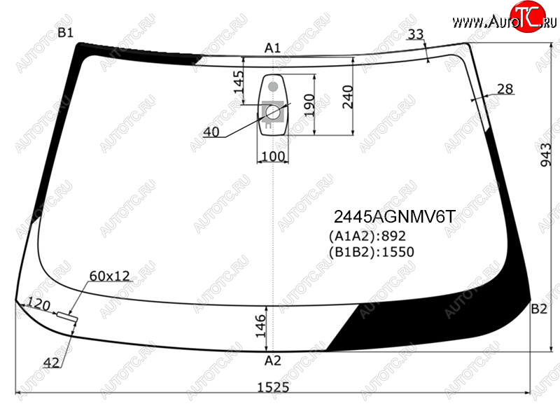 Стекло лобовое (Датчик дождя Круглый датчик дождя) BMW 5-Series 07-10 2445AGNMV6T