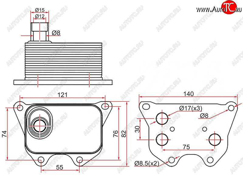 Радиатор масляный AUDI A3 03-A4 07-A5 07-A6 11-Q3 11-Q5 08-SKODA OCTAVIA 04-VOLKSWAGEN AMAROK ST-06J117021D