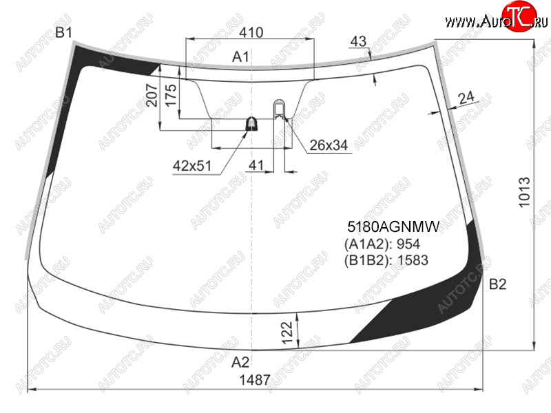 Стекло лобовое (Датчик дождя Молдинг) Mazda 6 12- 5180AGNMW