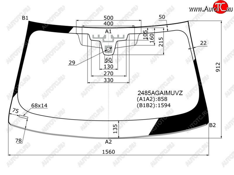 Стекло лобовое (Датчик дождя Проекция Молдинг) BMW 5-Series 16-  M5 17-20 2485AGAIMUVZ