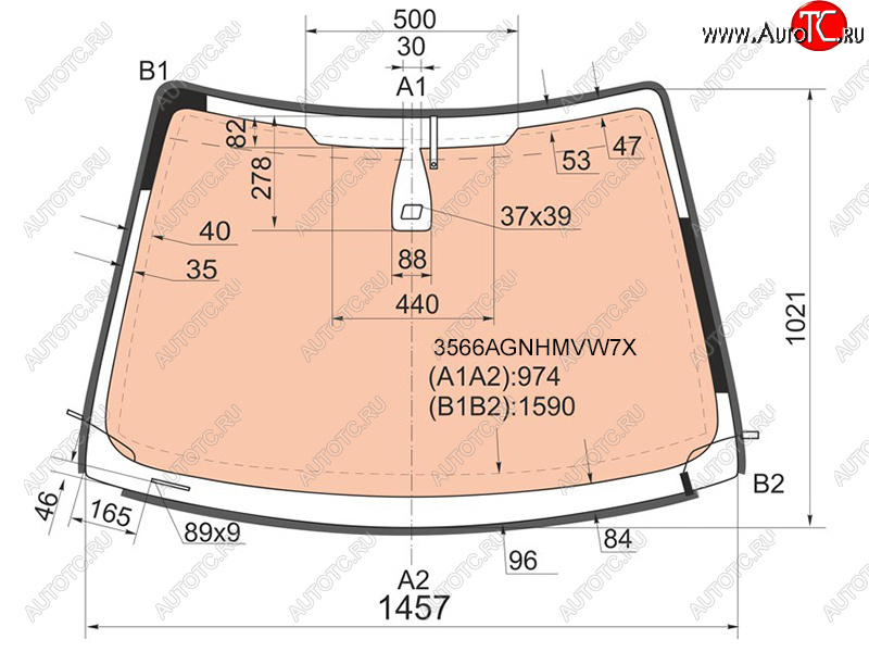 Стекло лобовое (Обогрев полный Датчик дождя Молдинг) Ford Focus 04-11  Focus RS 09-11  Focus ST 3566AGNHMVW7X