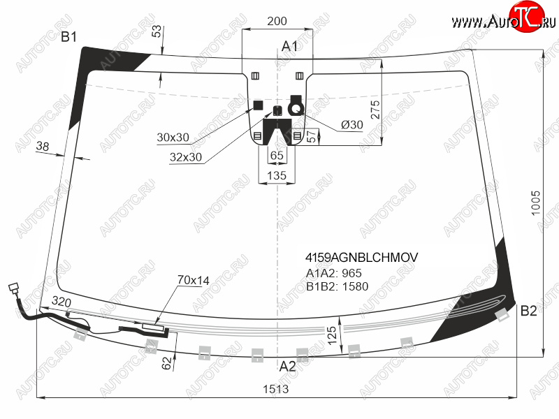 Стекло лобовое (Обогрев щеток Камера Датчик дождя) Hyundai Tucson 15-21 4159AGNBLCHMOV