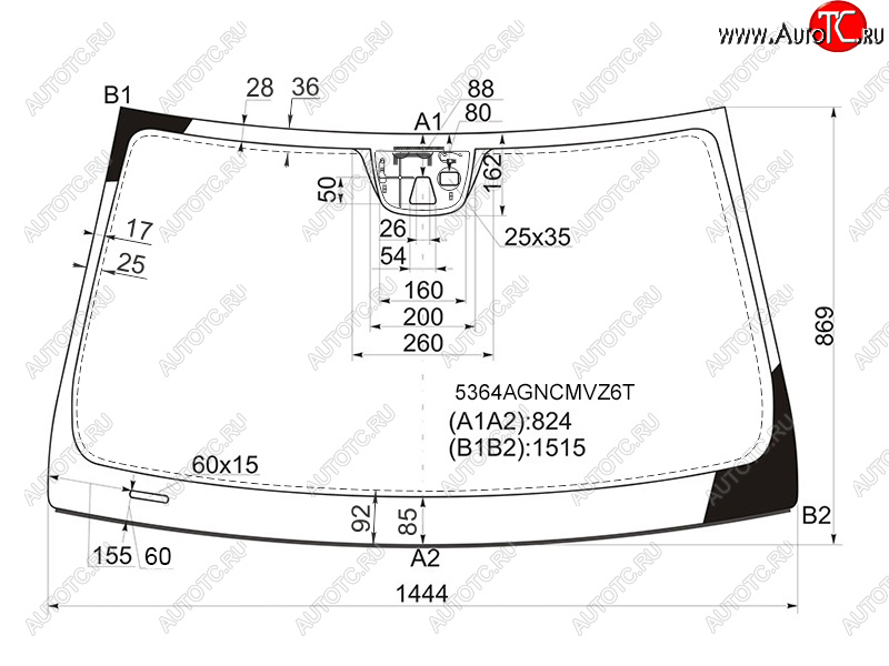 Стекло лобовое (Одна камера Датчик дождя Молдинг) Mercedes-Benz C-Class 07-15 5364AGNCMVZ6T