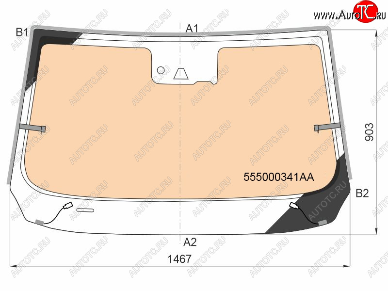 Стекло лобовое (Обогрев полный Камера Датчик дождя Молдинг) Chery Tiggo 8 Pro 21- 555000341AA