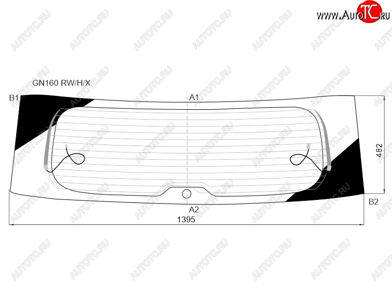 Стекло заднее (Цвет зеленый Обогрев) Toyota Fortuner 15-20 GN160 RW/H/X