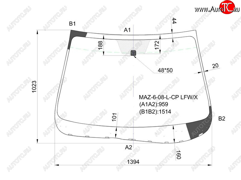 Стекло лобовое Mazda 6 07-12 MAZ-6-08-L-CP LFW/X