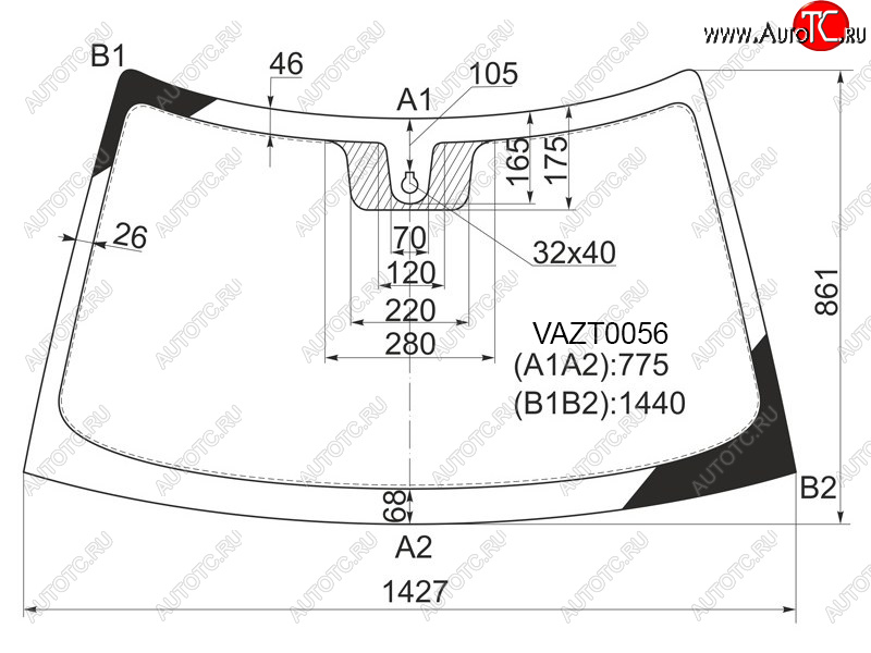 Стекло лобовое (Датчик дождя) LADA 2110 95-14  2111 97-14  2112 99-09  Priora 07-18 VAZT0056