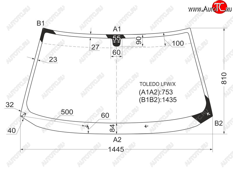 Стекло лобовое Chery Amulet A15 03-12 / SEAT Toledo 91-99 / Vortex Corda 10-12 XYG TOLEDO LFW/X, toledolfwx TOLEDO LFW/X