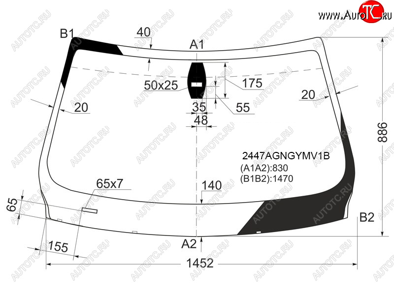 Стекло лобовое (Датчик дождя) BMW 3-Series 05-14  M3 06-13 2447AGNGYMV1B