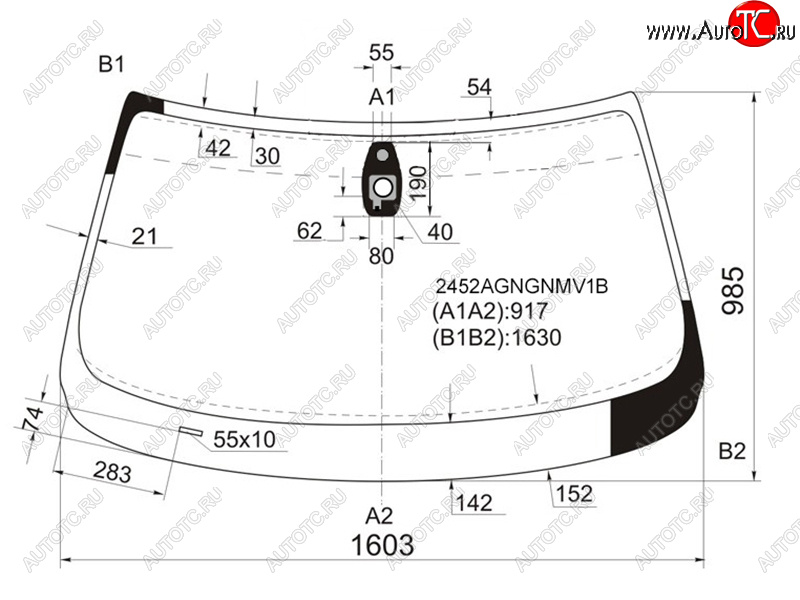 Стекло лобовое (Датчик дождя) BMW X5 06-13 2452AGNGNMV1B