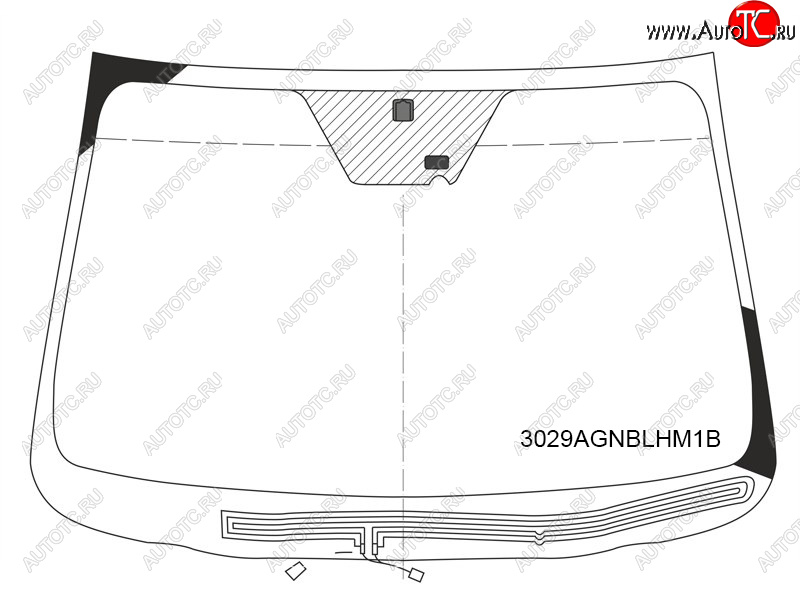 Стекло лобовое (Обогрев щеток Датчик дождя) SsangYong Actyon 11-  Korando 10-17 3029AGNBLHM1B