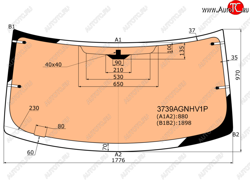 Стекло лобовое (Обогрев полный) Ford Transit 00-14 3739AGNHV1P