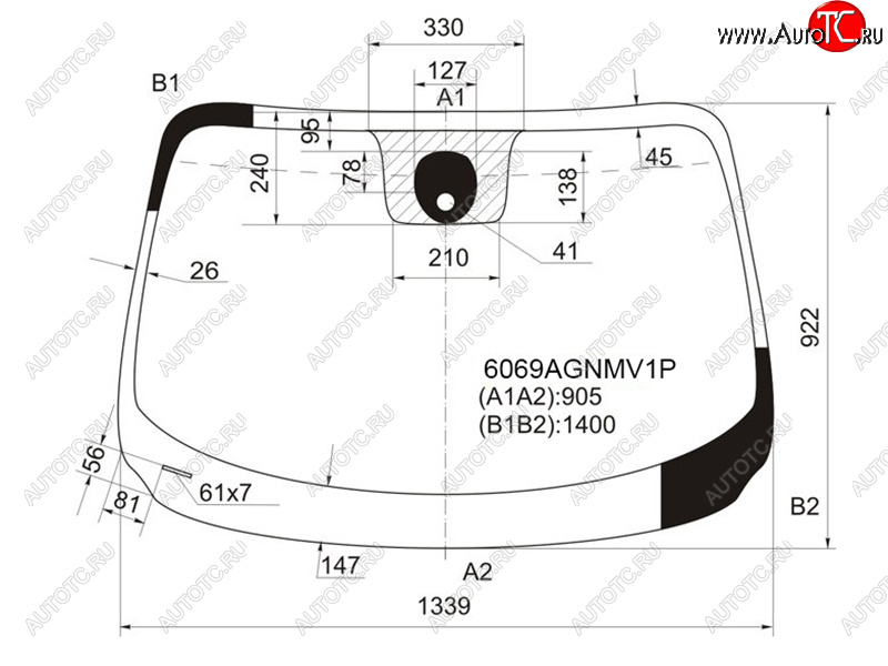 Стекло лобовое (Датчик дождя Сборка Британия) Nissan Juke 10-20 6069AGNMV1P