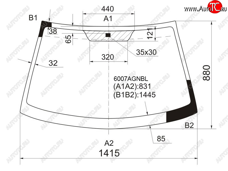 Стекло лобовое Nissan Almera 00-06  Almera Classic 06-12  Bluebird Sylphy 00-05 6007AGNBL