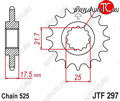 Звезда цепного привода JTF297 14 jtf297.14