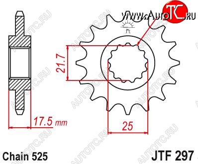 Звезда цепного привода JTF297 15 jtf297.15