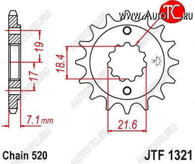 Звезда цепного привода JTF1321 14 jtf1321.14