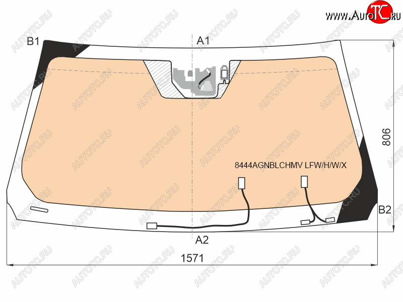 Стекло лобовое (Обогрев полный Камера Датчик дождя) Toyota Land Cruiser (J300) 21-  Lexus LX 21- 8444AGNBLCHMV LFW/H/W/X