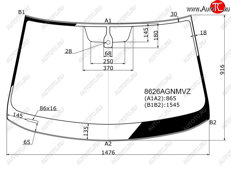 Стекло лобовое (Датчик дождя Молдинг) Volkswagen Passat 14- 8626AGNMVZ