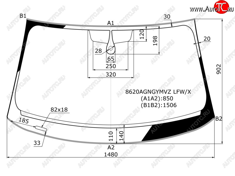 Стекло лобовое (Датчик дождя Молдинг) Audi A3 12-19  S3 13-16 8620AGNGYMVZ LFW/X