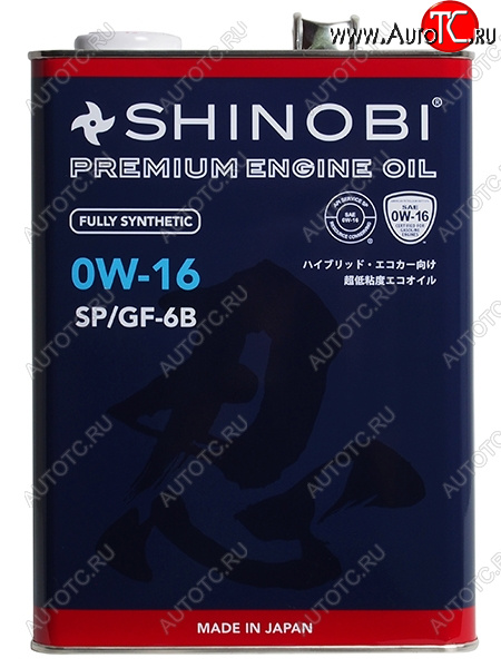 Масло моторное синтетическое SHINOBI SPGF-6B 0W- 16 4L SH0034