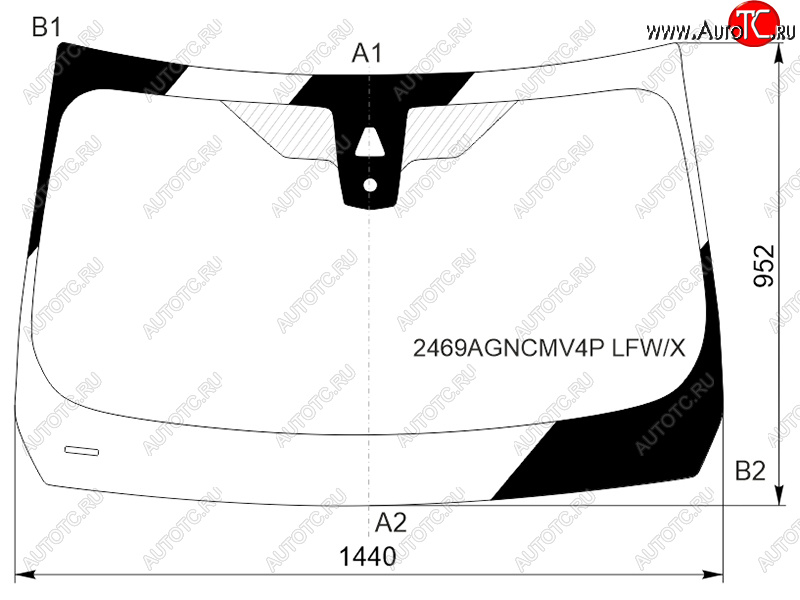 Стекло лобовое (Камера Датчик дождя) BMW 3-Series Gran Turismo 13-20 2469AGNCMV4P LFW/X