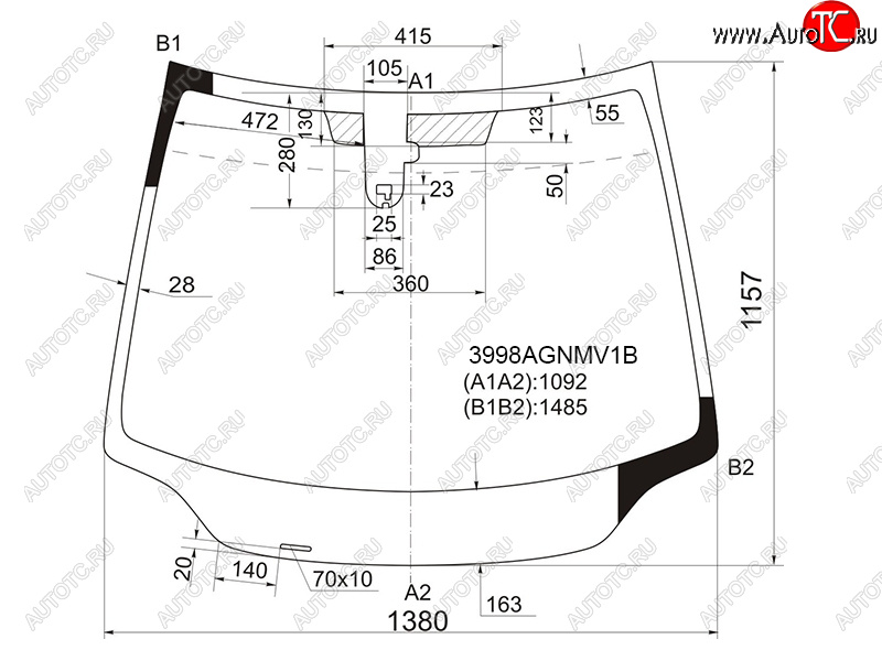 Стекло лобовое (Датчик дождя 35D HBK) Honda Civic 05-12  Civic USA 05-08 3998AGNMV1B