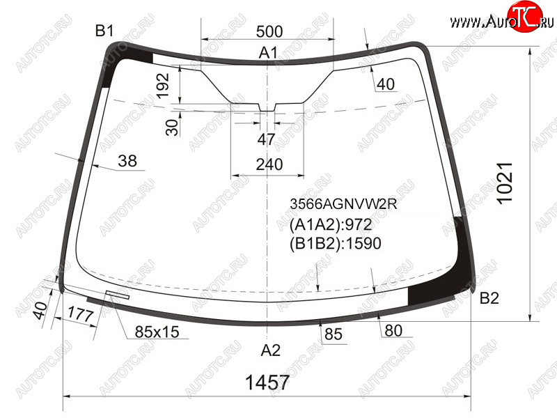 Стекло лобовое (Молдинг) Ford Focus 04-11  Focus RS 09-11  Focus ST 05-10 3566AGNVW2R