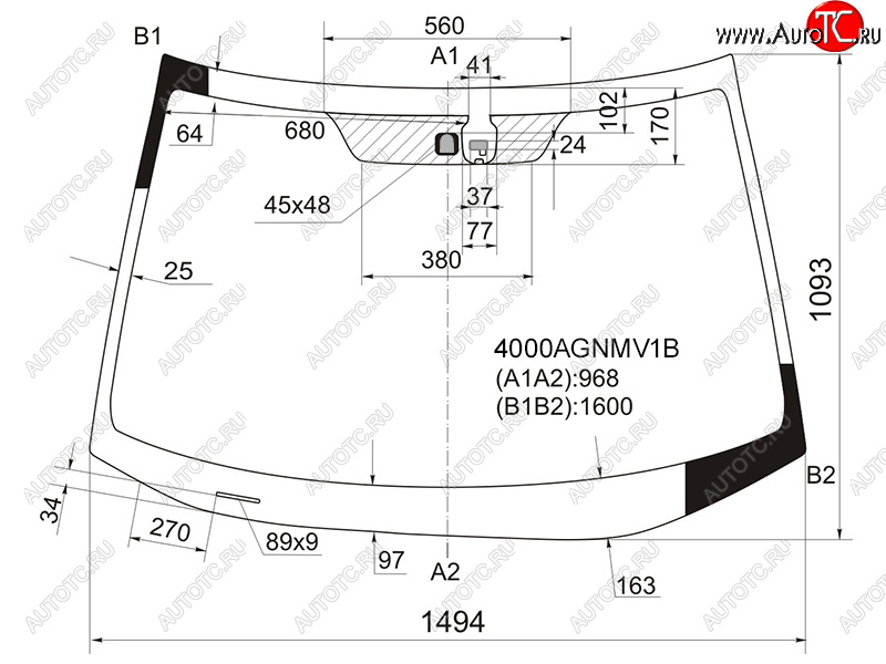 Стекло лобовое (Датчик дождя) Honda CR-V 06-12 4000AGNMV1B