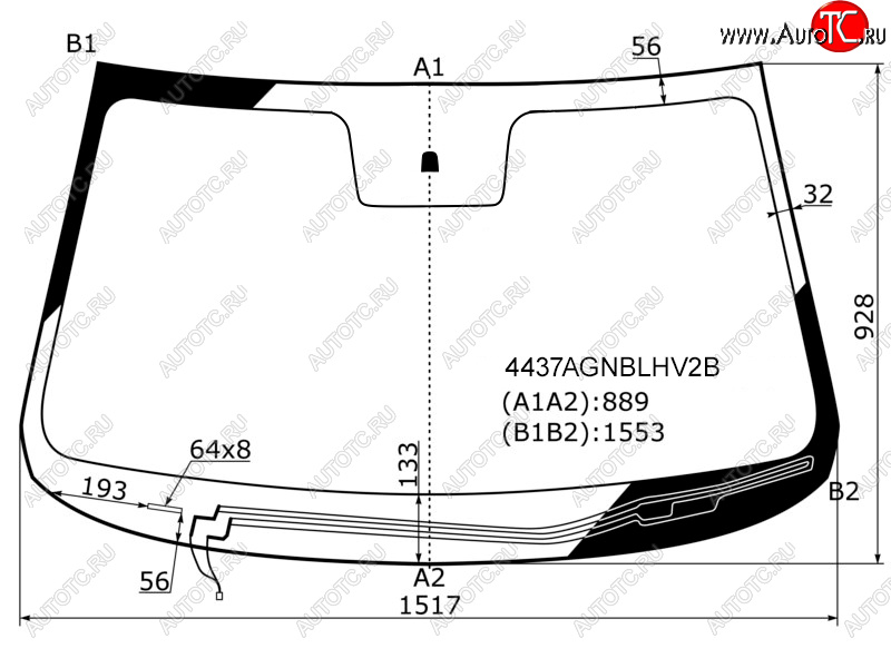 Стекло лобовое (Обогрев щеток) Kia Sorento 09-21 4437AGNBLHV2B