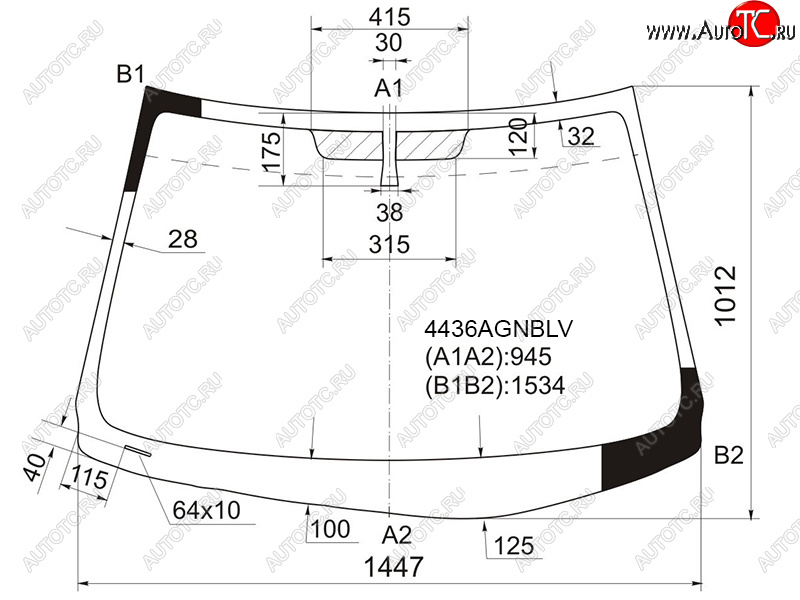 Стекло лобовое Kia Cerato 08-13  Forte 08-13 4436AGNBLV