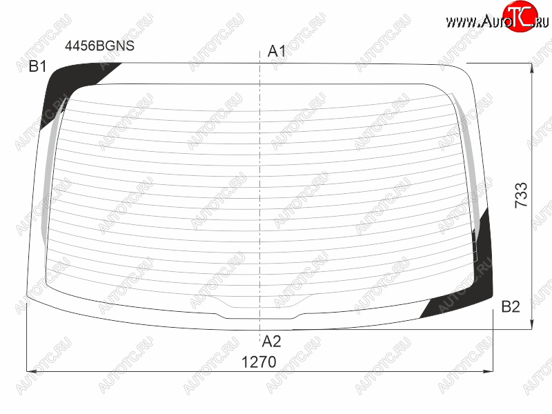 Стекло заднее (Цвет зеленый Обогрев) Kia Rio 16-  Solaris KRS 24- 4456BGNS