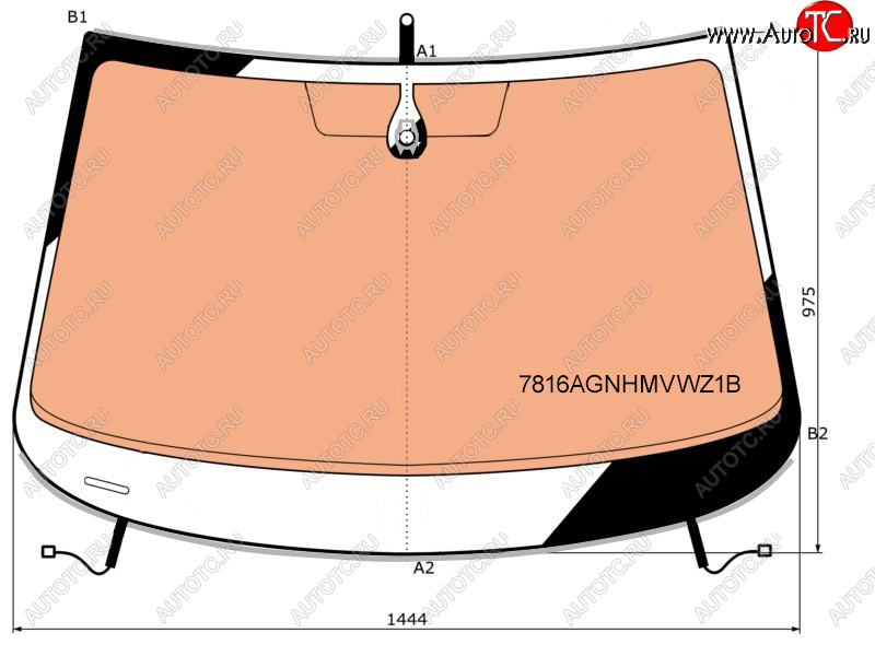 Стекло лобовое (Обогрев полный Датчик дождя Молдинг) Skoda Octavia 12-17 7816AGNHMVWZ1B