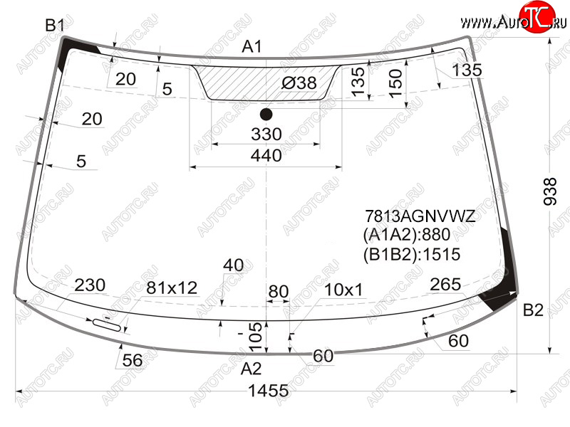 Стекло лобовое (Молдинг) Skoda Yeti 09-18 7813AGNVWZ