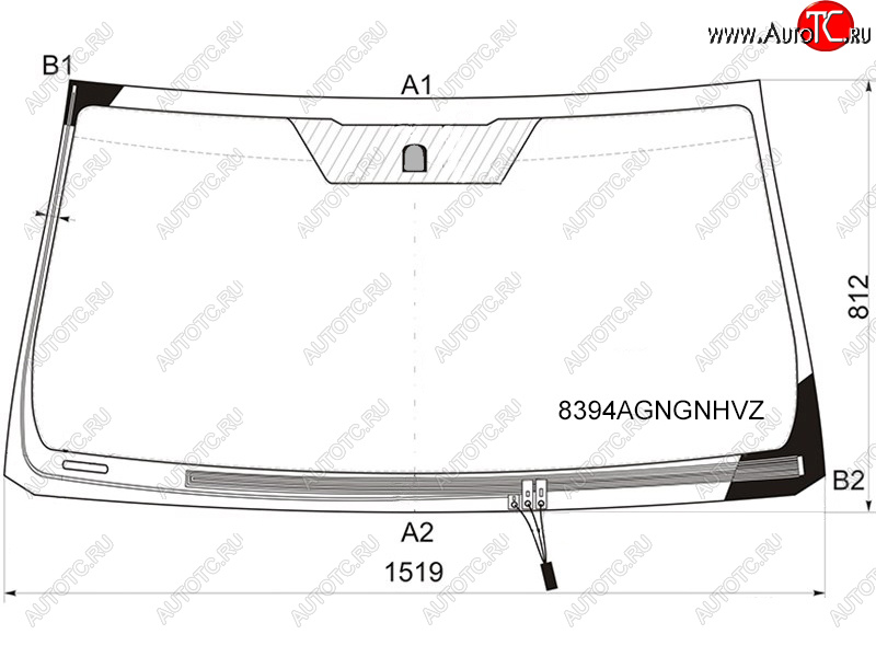 Стекло лобовое (Обогрев щеток Молдинг) Toyota Land Cruiser Prado (J150) 09- 8394AGNGNHVZ