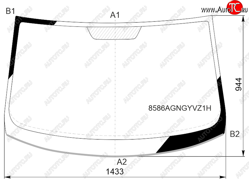 Стекло лобовое (Молдинг) Volkswagen Golf 03-09  Jetta 05-10 8586AGNGYVZ1H