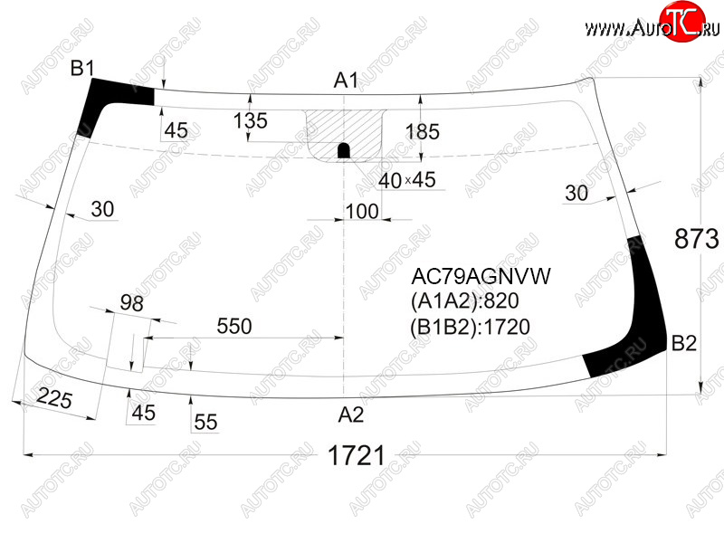 Стекло лобовое (Молдинг) Chevrolet Tahoe 06-14  Cadillac Escalade 06-15  Chevrolet Silverado 07-13 AC79AGNVW