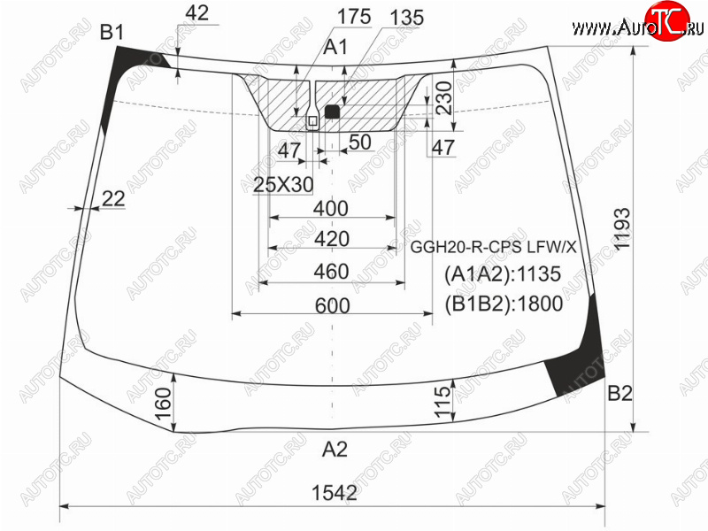 Стекло лобовое (Датчик дождя) Toyota Alphard (H20) 08-15 / Vellfire 08-15 XYG GGH20-R-CPS LFW/X, ggh20rcpslfwx GGH20-R-CPS LFW/X