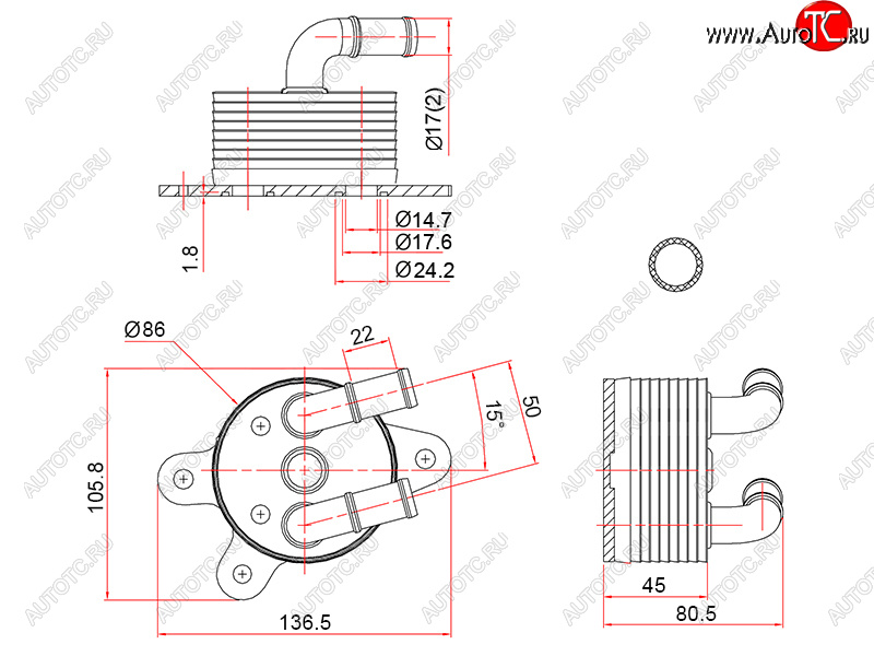 Радиатор масляный АКПП MAZDA 3 13-MAZDA 6 12-CX-5 11- ST-FZ01-19-9F0