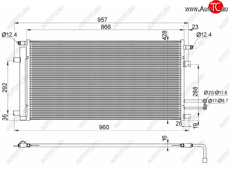 Радиатор кондиционера Chevrolet Tahoe 13-21 / Cadillac Escalade 15-21 / Chevrolet Suburban 14-20 / G SAT ST-47-0034, st470034 ST-47-0034