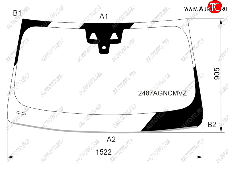 Стекло лобовое (Две камеры Датчик дождя Молдинг) BMW X3 17- 2487AGNCMVZ