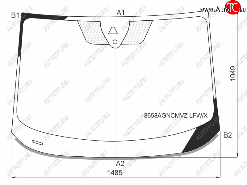 Стекло лобовое (Камера Датчик дождя Молдинг) Volkswagen ID.4 20-  ID.5 21- 8658AGNCMVZ LFW/X